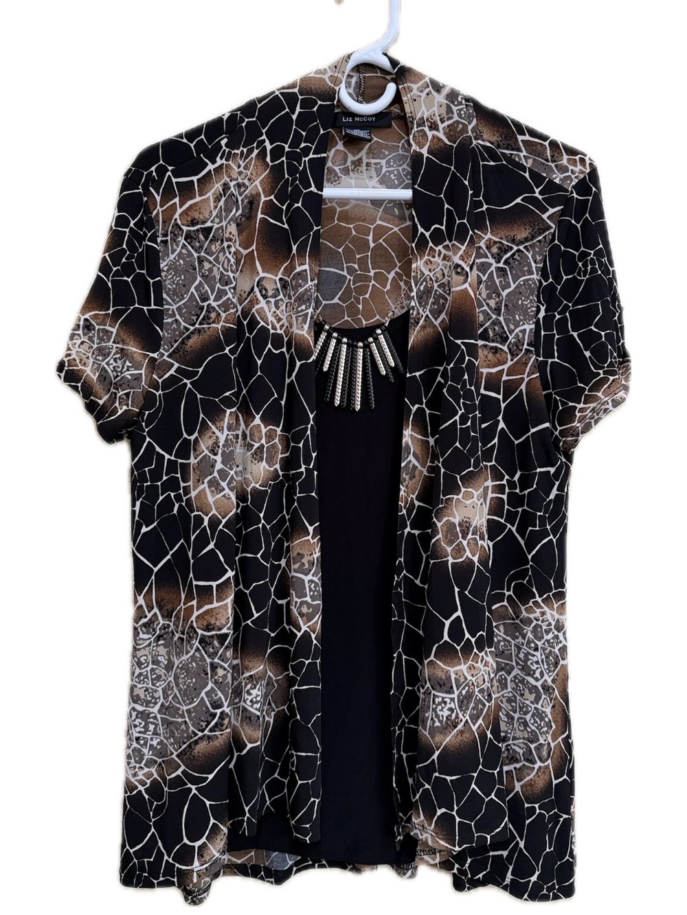 Liz McCoy 2-Piece Cardigan & Embellished Tank Top Set XL